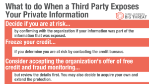 What to do when a third party may have leaked your information